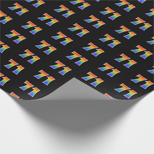Fun Rainbow Spectrum Pattern "71" Ereignisnummer Geschenkpapier (Ecke)