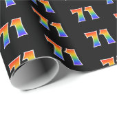 Fun Rainbow Spectrum Pattern "71" Ereignisnummer Geschenkpapier (Rolleneckpunkt)