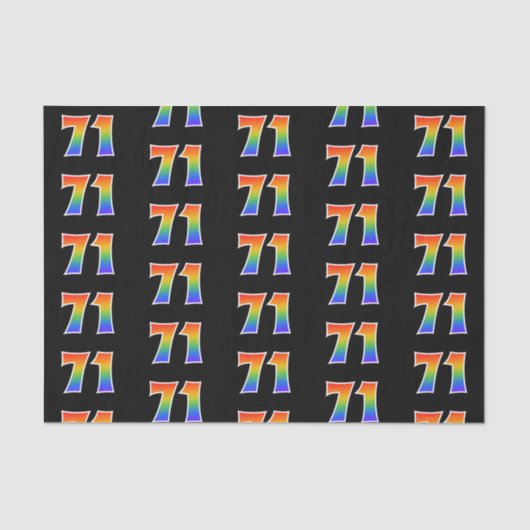 Fun Rainbow Spectrum Pattern "71" Ereignisnummer Seidenpapier (Vorderseite)