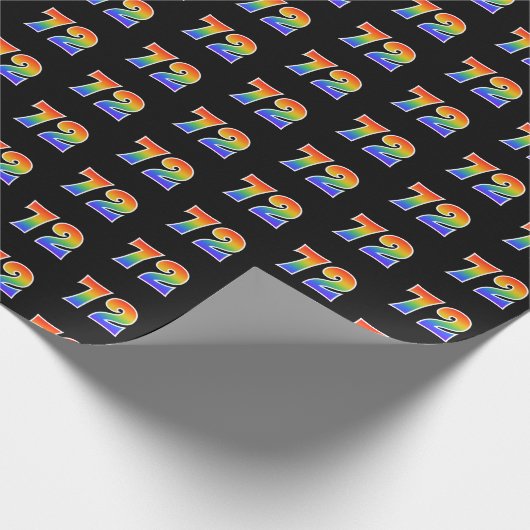 Fun Rainbow Spectrum Pattern "72" Ereignisnummer Geschenkpapier (Ecke)