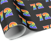 Fun Rainbow Spectrum Pattern "72" Ereignisnummer Geschenkpapier (Rolleneckpunkt)