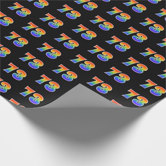 Fun Rainbow Spectrum Pattern "73" Ereignisnummer Geschenkpapier (Ecke)