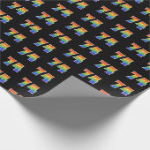 Fun Rainbow Spectrum Pattern "74" Ereignisnummer Geschenkpapier (Ecke)