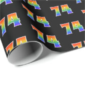 Fun Rainbow Spectrum Pattern "74" Ereignisnummer Geschenkpapier (Rolleneckpunkt)