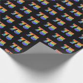 Fun Rainbow Spectrum Pattern "75" Ereignisnummer Geschenkpapier (Ecke)