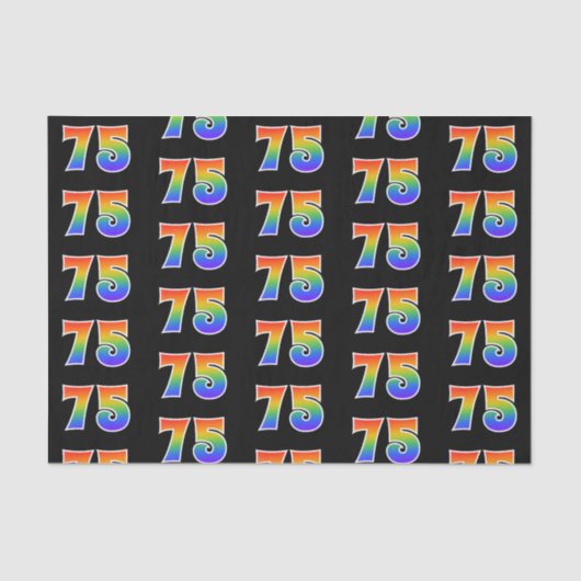 Fun Rainbow Spectrum Pattern "75" Ereignisnummer Seidenpapier (Vorderseite)