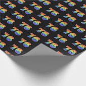 Fun Rainbow Spectrum Pattern "76" Ereignisnummer Geschenkpapier (Ecke)