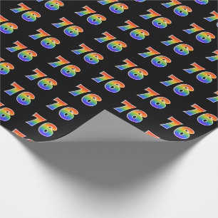 Fun Rainbow Spectrum Pattern "76" Ereignisnummer Geschenkpapier