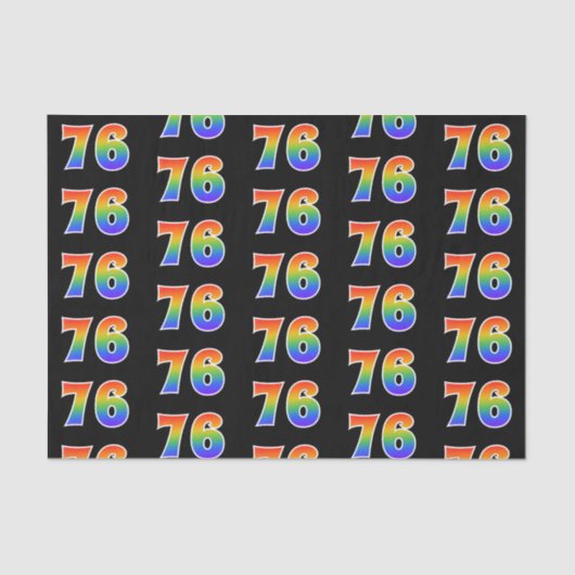 Fun Rainbow Spectrum Pattern "76" Ereignisnummer Seidenpapier (Vorderseite)