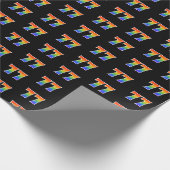 Fun Rainbow Spectrum Pattern "77" Ereignisnummer Geschenkpapier (Ecke)