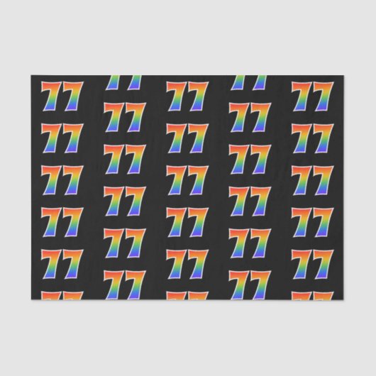 Fun Rainbow Spectrum Pattern "77" Ereignisnummer Seidenpapier (Vorderseite)