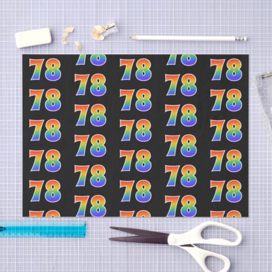 Fun Rainbow Spectrum Pattern "78" Ereignisnummer Seidenpapier (Handwerk)