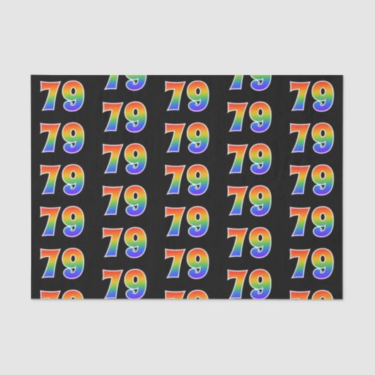Fun Rainbow Spectrum Pattern "79" Ereignisnummer Seidenpapier (Vorderseite)