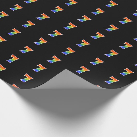 Fun Rainbow Spectrum Pattern "7" Ereignisnummer Geschenkpapier (Ecke)