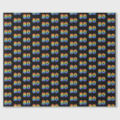 Fun Rainbow Spectrum Pattern "80" Ereignisnummer Geschenkpapier (Flach)
