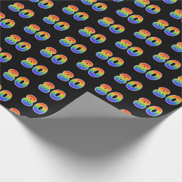 Fun Rainbow Spectrum Pattern "80" Ereignisnummer Geschenkpapier