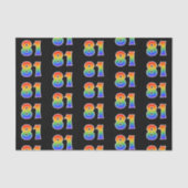 Fun Rainbow Spectrum Pattern "81" Ereignisnummer Seidenpapier (Vorderseite)