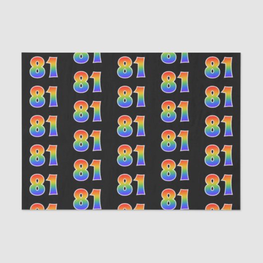 Fun Rainbow Spectrum Pattern "81" Ereignisnummer Seidenpapier (Vorderseite)