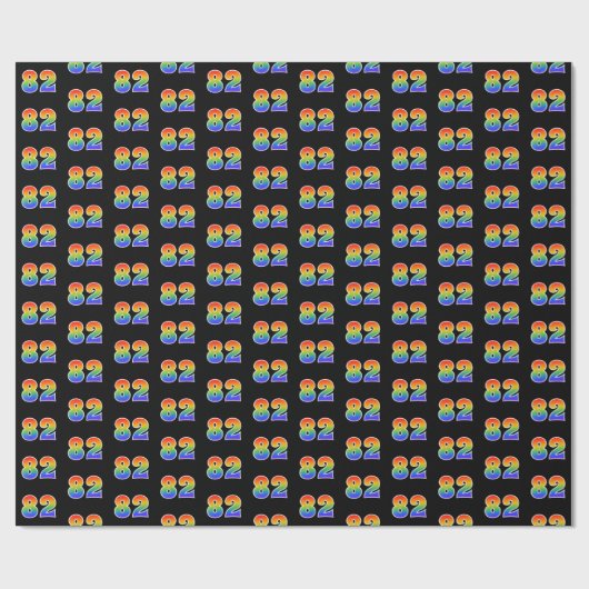 Fun Rainbow Spectrum Pattern "82" Ereignisnummer Geschenkpapier (Flach)