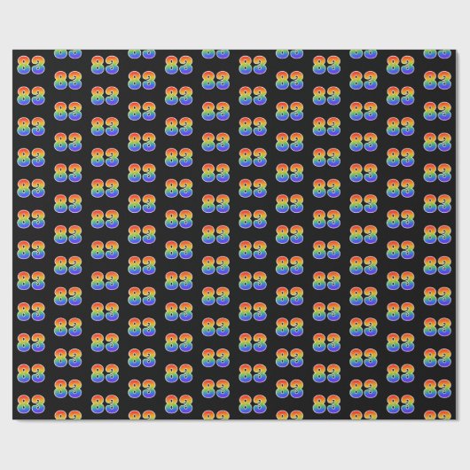 Fun Rainbow Spectrum Pattern "83" Ereignisnummer Geschenkpapier (Flach)