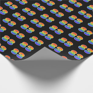 Fun Rainbow Spectrum Pattern "83" Ereignisnummer Geschenkpapier