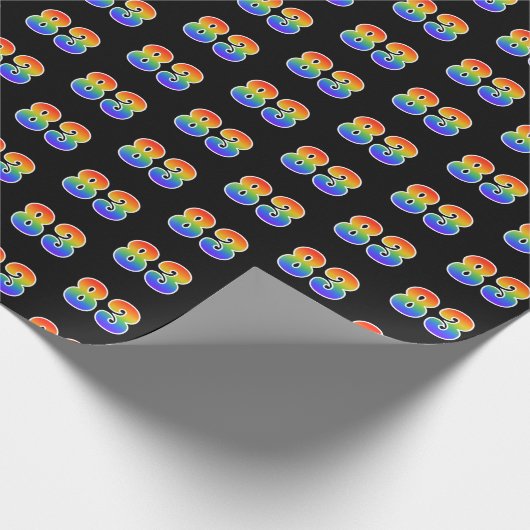 Fun Rainbow Spectrum Pattern "83" Ereignisnummer Geschenkpapier (Ecke)