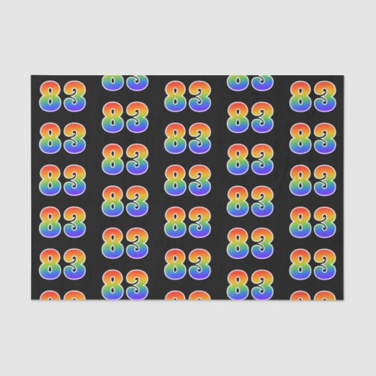 Fun Rainbow Spectrum Pattern "83" Ereignisnummer Seidenpapier (Vorderseite)