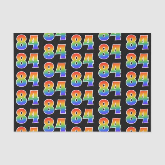Fun Rainbow Spectrum Pattern "84" Ereignisnummer Seidenpapier (Vorderseite)