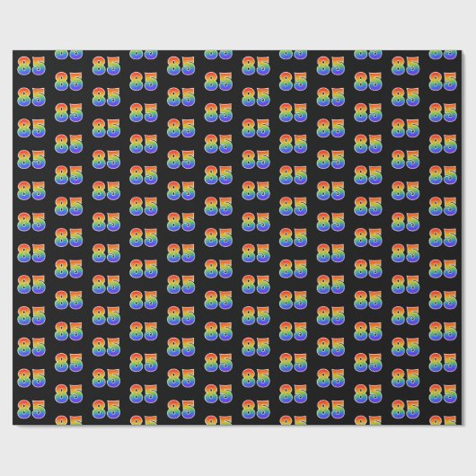Fun Rainbow Spectrum Pattern "85" Ereignisnummer Geschenkpapier (Flach)