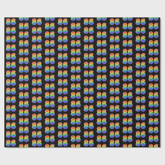 Fun Rainbow Spectrum Pattern "86" Ereignisnummer Geschenkpapier (Flach)
