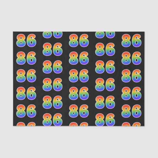 Fun Rainbow Spectrum Pattern "86" Ereignisnummer Seidenpapier (Vorderseite)