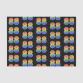 Fun Rainbow Spectrum Pattern "88" Ereignisnummer Seidenpapier (Vorderseite)