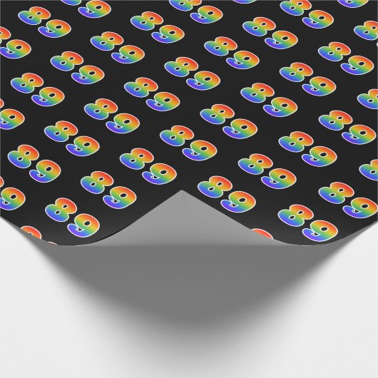 Fun Rainbow Spectrum Pattern "89" Ereignisnummer Geschenkpapier (Ecke)