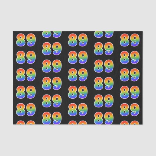 Fun Rainbow Spectrum Pattern "89" Ereignisnummer Seidenpapier (Vorderseite)