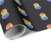 Fun Rainbow Spectrum Pattern "8" Ereignisnummer Geschenkpapier (Rolleneckpunkt)