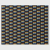 Fun Rainbow Spectrum Pattern "90" Ereignisnummer Geschenkpapier (Flach)