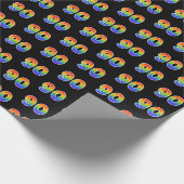 Fun Rainbow Spectrum Pattern "90" Ereignisnummer Geschenkpapier (Ecke)