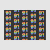 Fun Rainbow Spectrum Pattern "91" Ereignisnummer Seidenpapier (Vorderseite)