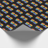 Fun Rainbow Spectrum Pattern "92" Ereignisnummer Geschenkpapier (Ecke)