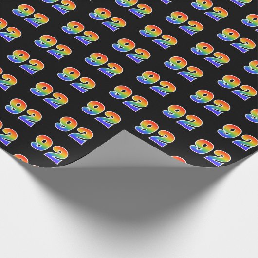 Fun Rainbow Spectrum Pattern "92" Ereignisnummer Geschenkpapier (Ecke)