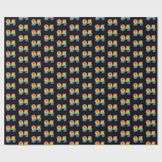 Fun Rainbow Spectrum Pattern "94" Ereignisnummer Geschenkpapier (Flach)