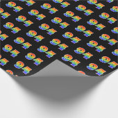 Fun Rainbow Spectrum Pattern "94" Ereignisnummer Geschenkpapier (Ecke)