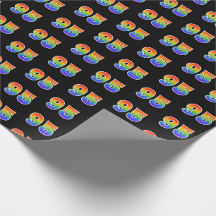 Fun Rainbow Spectrum Pattern "95" Ereignisnummer Geschenkpapier