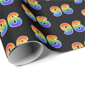 Fun Rainbow Spectrum Pattern "96" Ereignisnummer Geschenkpapier (Rolleneckpunkt)