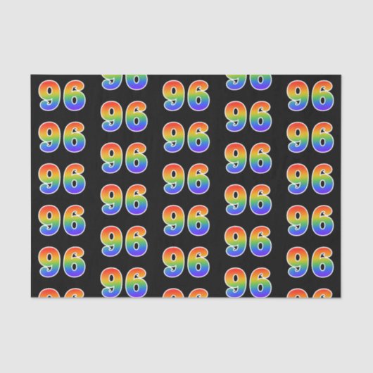 Fun Rainbow Spectrum Pattern "96" Ereignisnummer Seidenpapier (Vorderseite)