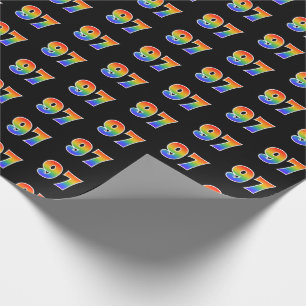 Fun Rainbow Spectrum Pattern "97" Ereignisnummer Geschenkpapier
