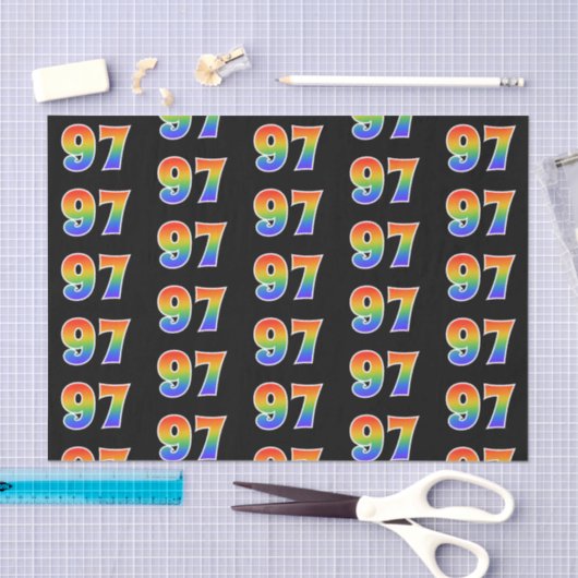 Fun Rainbow Spectrum Pattern "97" Ereignisnummer Seidenpapier (Handwerk)