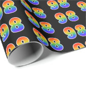 Fun Rainbow Spectrum Pattern "98" Ereignisnummer Geschenkpapier (Rolleneckpunkt)