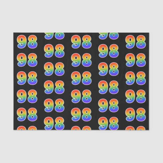 Fun Rainbow Spectrum Pattern "98" Ereignisnummer Seidenpapier (Vorderseite)