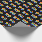 Fun Rainbow Spectrum Pattern "99" Ereignisnummer Geschenkpapier (Ecke)